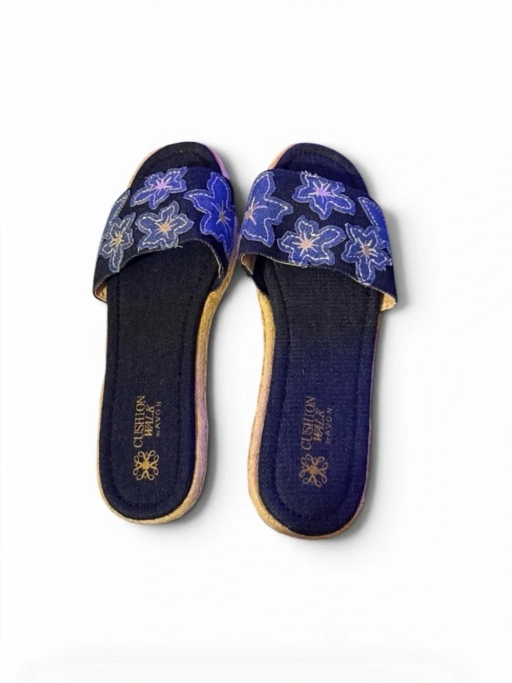 New ~ Avon~ Shoes ~ Cushion Walk ~ Blue Denim ~ Slide Sandals ~ Women’s ~ Size 9